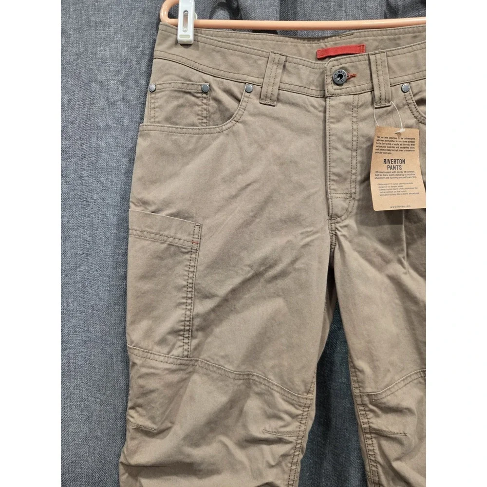 L.L.Bean Riverton Pants Mens 33x30 Brown Canvas Hiking Trail Outdoor Utility
